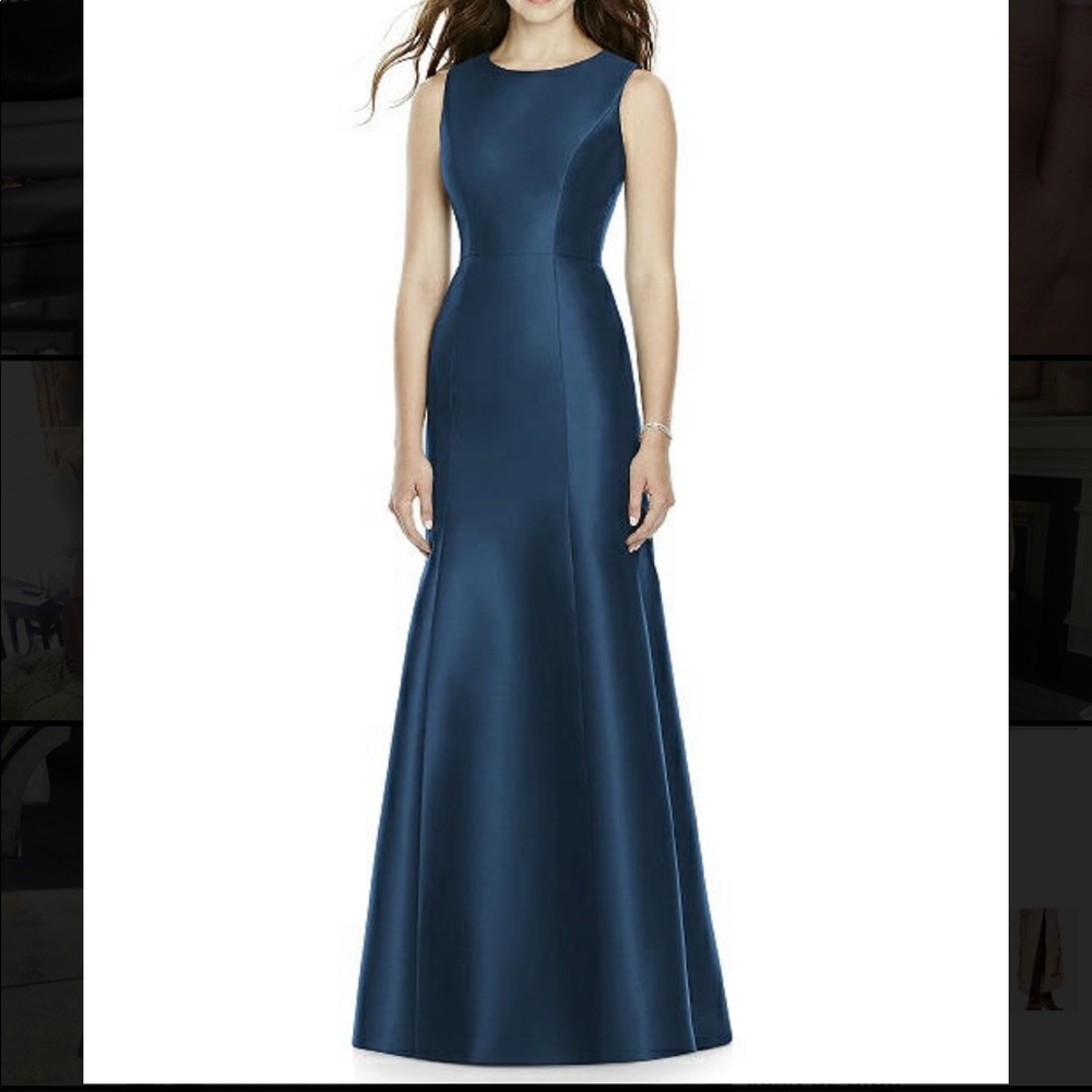 Bella Bridesmaid Dessy BB106 Sofia Blue SatinTwill